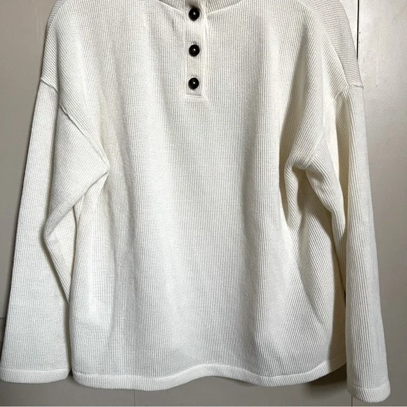 Madewell Mock Neck Button Back Top, Size M - Picture 4 of 8